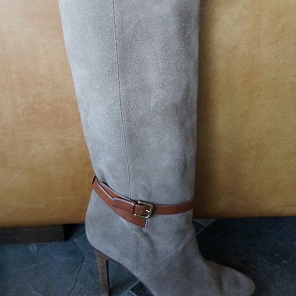 Coach Ash Heel Boot Tall Suede Slouch Boots. - Picture 7 of 12